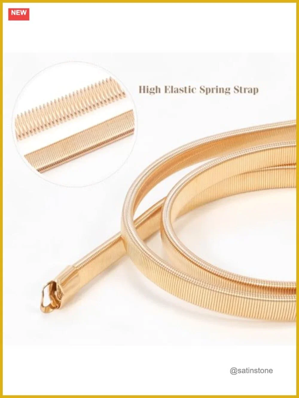 Skinny Metal Cinch Belt for Dress Stretch Thin Waist Belt Women